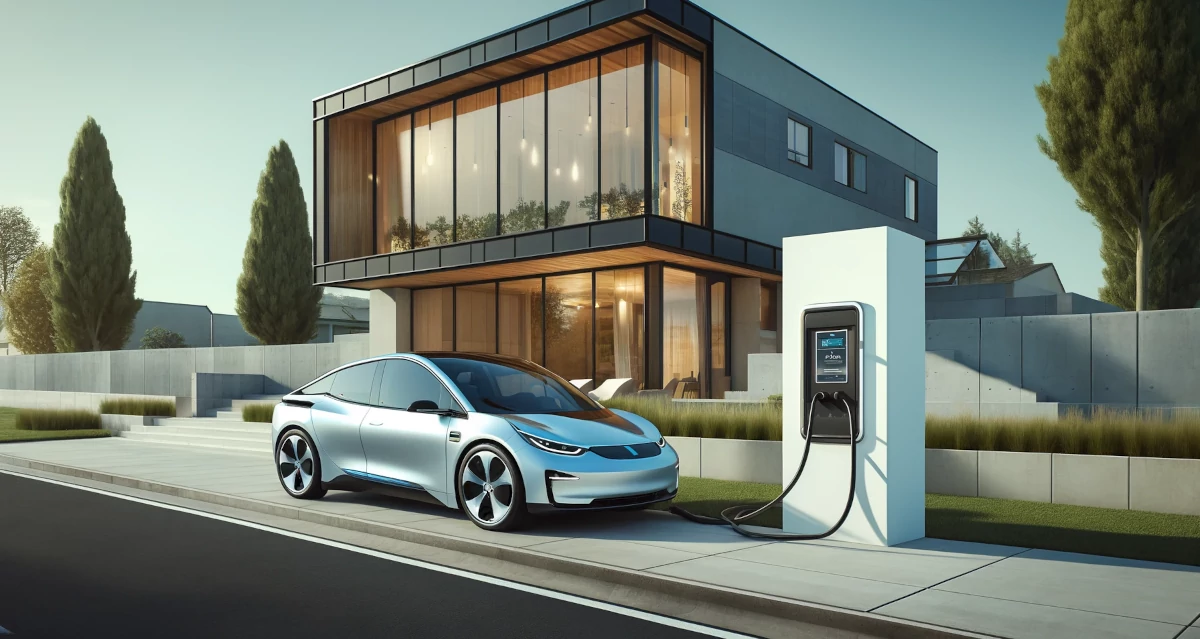 samochód elektryczny ładujący się z wallboxa