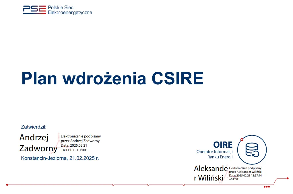 Nowa wersja Planu wdrożenia CSIRE